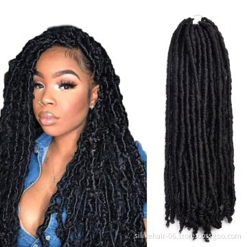High Quality 18 inch Bohemian Locs For Women Faux Dreadlocks Braids Goddess Faux Locs Synthetic Crochet Braiding Hair Extensions